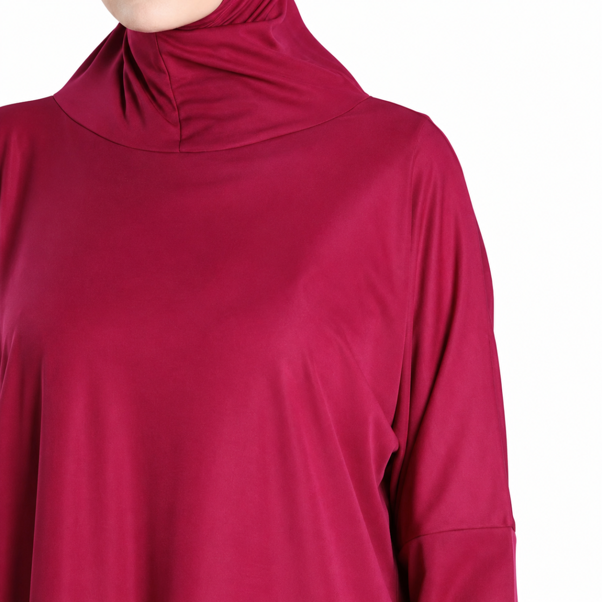 Oriental Trade Women's Plain Abaya Prayer Modest Muslim Dress, One Size, Jersey Fabric Maroon