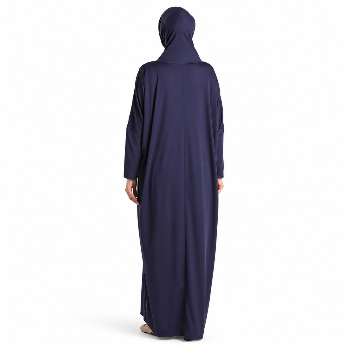 Oriental Trade Women's Plain Abaya Prayer Modest Muslim Dress, One Size, Jersey Fabric Navy