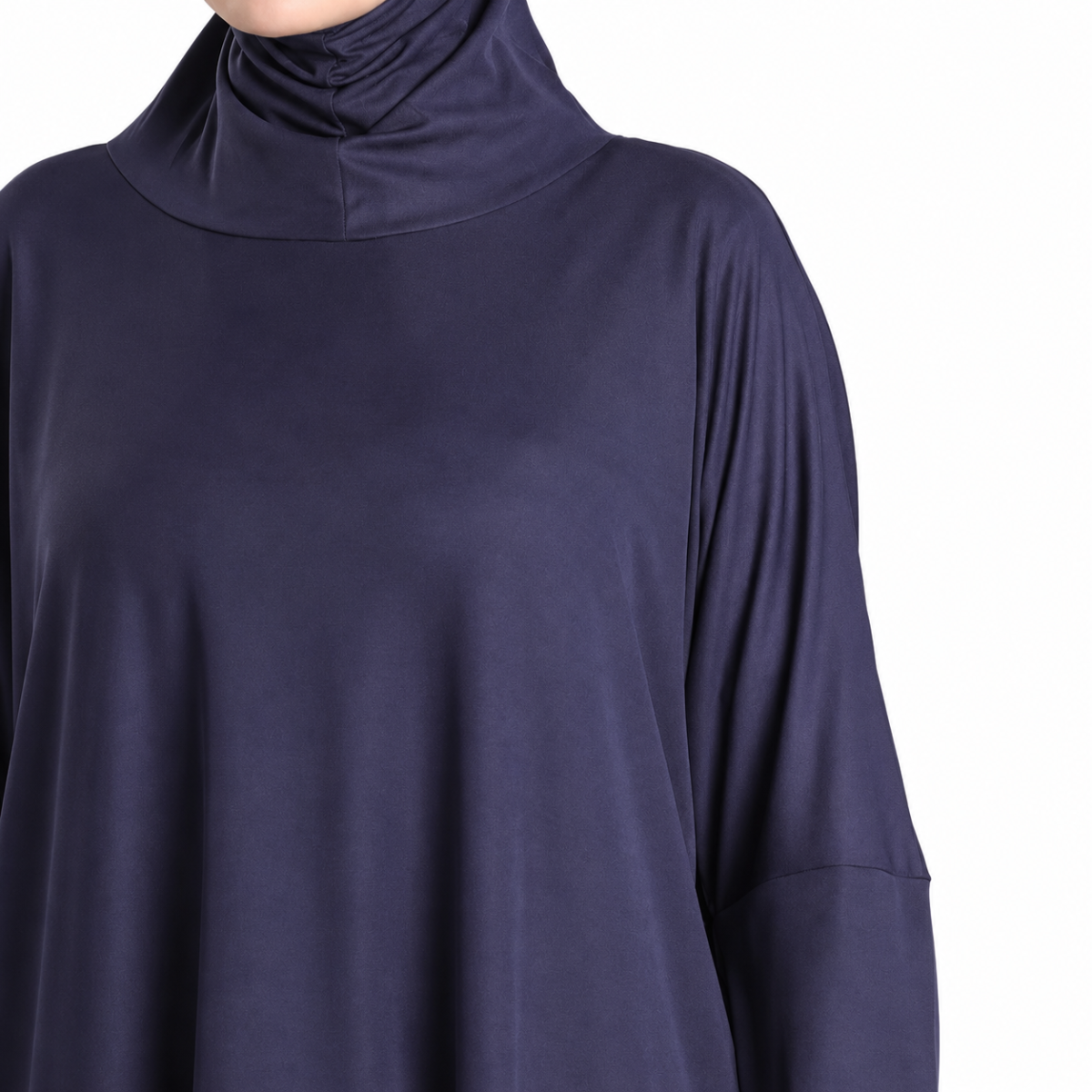 Oriental Trade Women's Plain Abaya Prayer Modest Muslim Dress, One Size, Jersey Fabric Navy