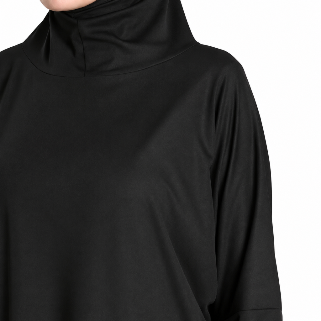 Home 8 Oriental Trade Women's Plain Abaya Prayer Modest Muslim Dress, One Size, Jersey Fabric black