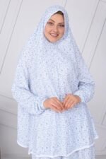 2pc Muslim Women Prayer Dress sleeve Scarf Hijab Jilbab Cover full Body - Image 3