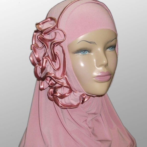 Fancy Two pieces Flower Hijab Head wear cover scarf Islamic dress High Quality