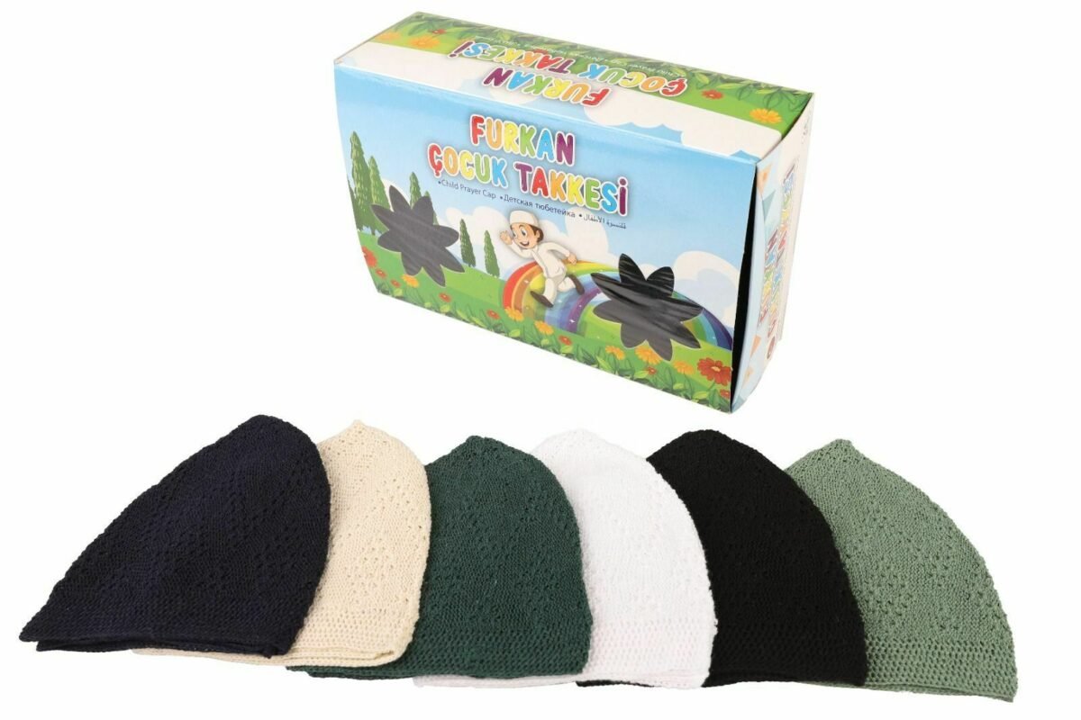2x Pcs Quality 6-12 year Kids Children Turkish Topi knitted Cap Prayer Head wear - Image 1