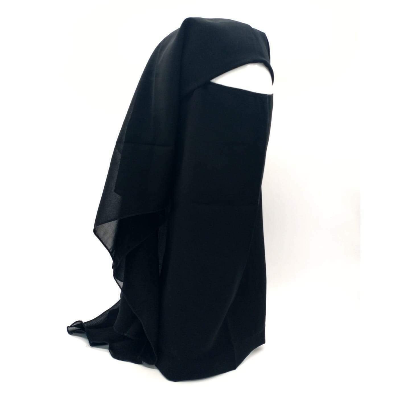 wp-image-3002862230.jpg Quality Fabrics Niqab Veil Burka soft and comfortable Full Face Single or Double Tie back - Image 1