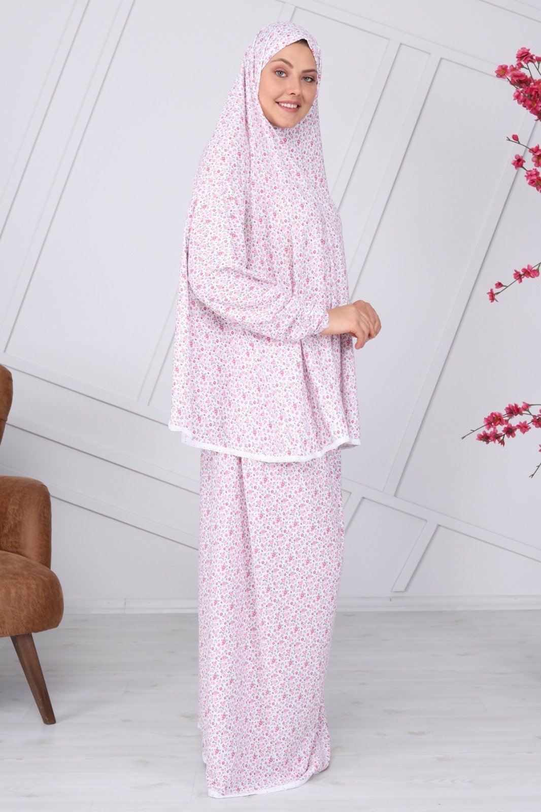 wp-image-3002862240.jpg 2pc Muslim Women Prayer Dress sleeve Scarf Hijab Jilbab Cover full Body - Image 1