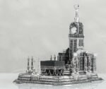 Large Kaba Haram Makki Home Decor Makkah with 99 Allah Names and clock tower comes in Silver & Gold Islamic Ornament Gift worth 90 pound - Image 2