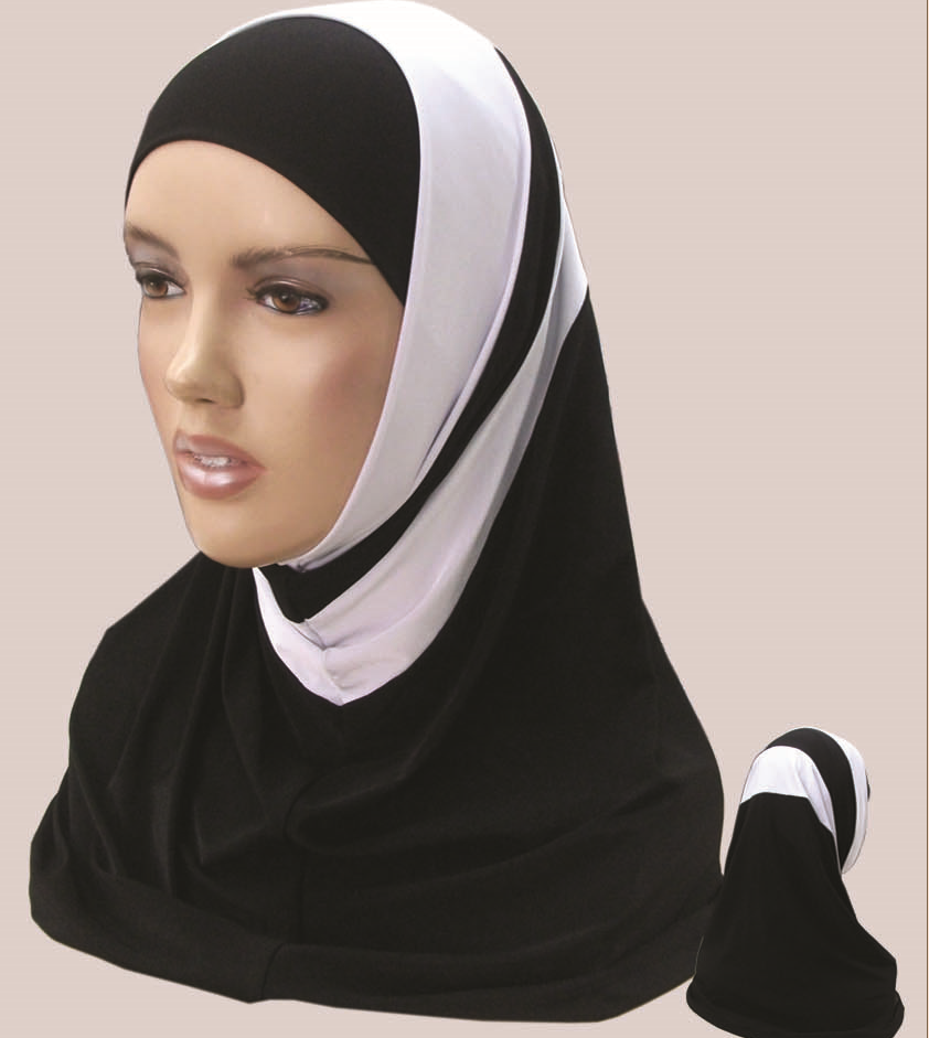 wp-image-3002862300.jpg Sport Lined Hijab Head wear cover scarf Islamic high quality Fancy GYM many colours - Image 1
