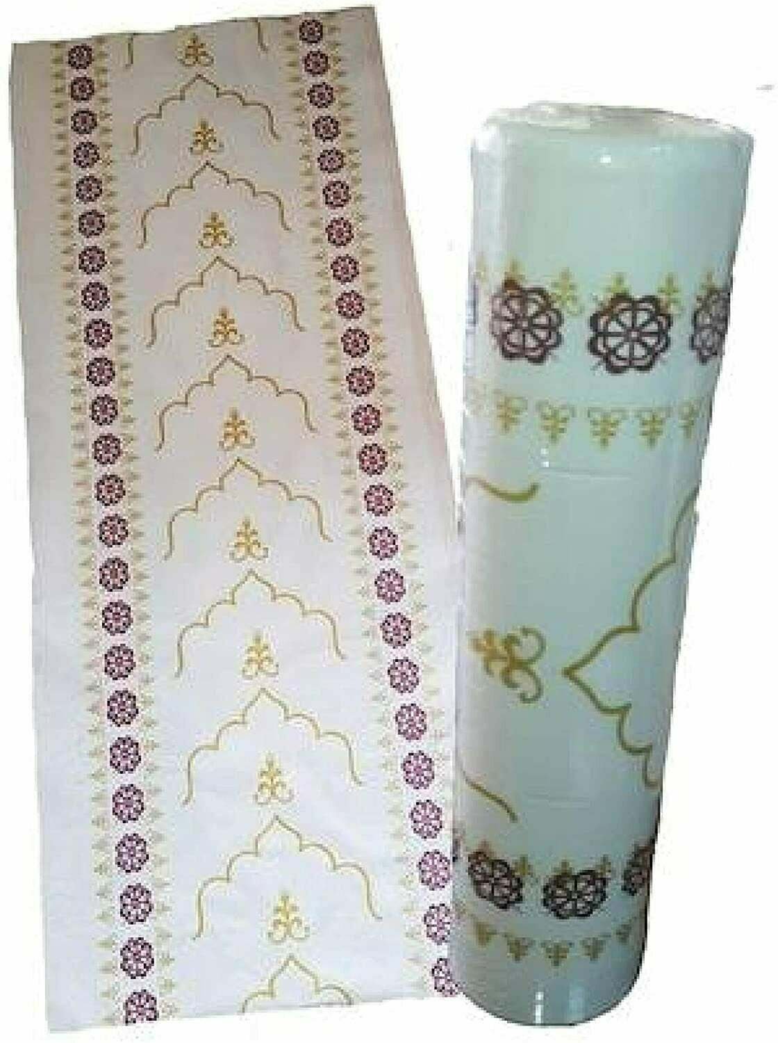 wp-image-3002862410.jpg Disposable mats (rugs, Janamaz) Roll of 50 2 layers top thin paper , bottom thin plastic for mosques or individual - Image 1