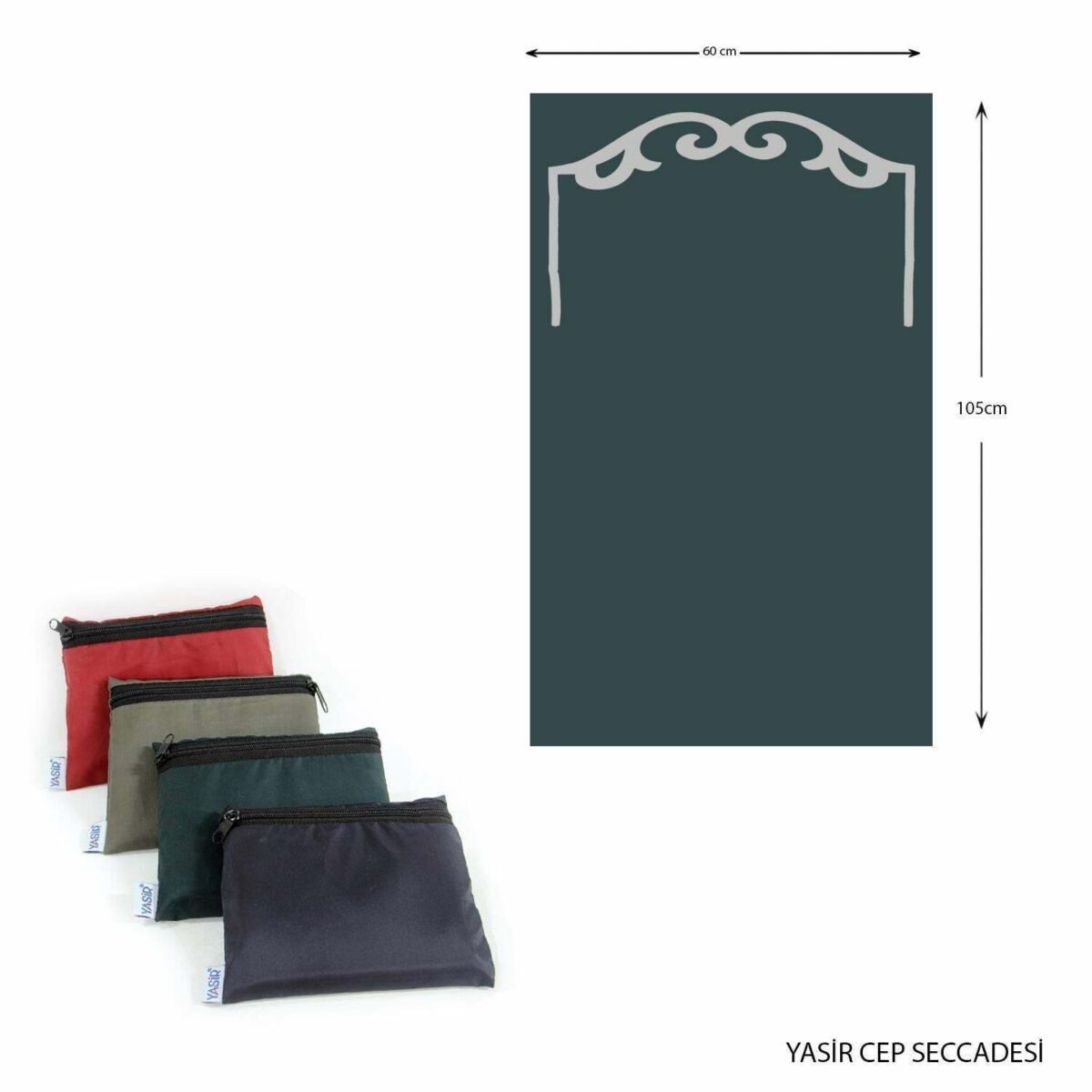2 X PCS Quality Pocket Prayer Mat Travel Portable w Zip Islamic made in turkey not in china - Image 1