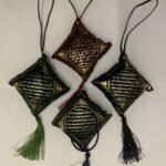 2 X Car Mirror hanger decoration with Ayat ul Kursi & Travel (Safar ki) Duaa Islamic cushion