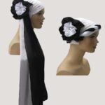 Big Flower Cap two colours one Piece Cover Headwear Hat Turban