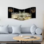5 pcs very beautiful wood frame Islam size 100 x 50cm Allah Mohamad Masjid Haram no holes no drilling RRP 50 pound