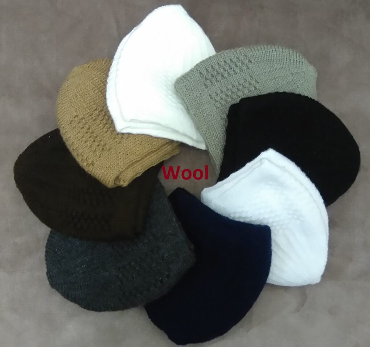 2 x Men Skull Cap Muslim Islamic Prayer thick wool Hat Topi Kufi Head Wear comes in many Colours price for 2 pcs - Image 1