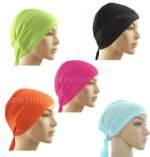 3 x Tie Back Bonnet stretchy comfy turlu material reusable re washable many colours used as: Hair band, Hat. - Image 3