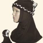 Fancy Two pieces Flower Hijab Head wear cover scarf Islamic dress High Quality