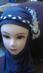 Fancy Two pieces Flower Hijab Head wear cover scarf Islamic dress High Quality - Image 31