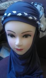 Fancy Two pieces Flower Hijab Head wear cover scarf Islamic dress High Quality - Image 32