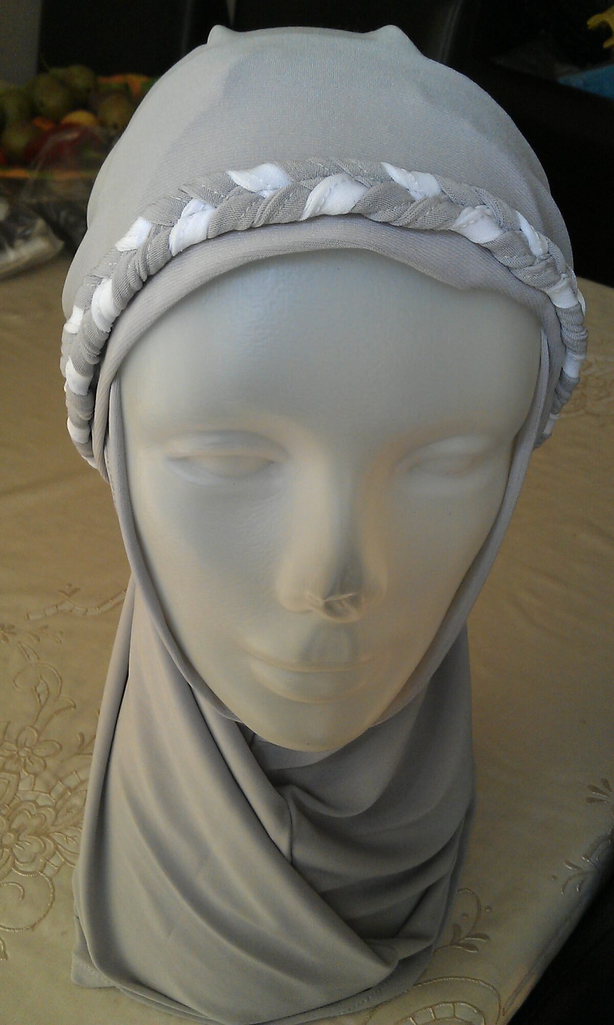 Fancy Two pieces Flower Hijab Head wear cover scarf Islamic dress High Quality - Image 9