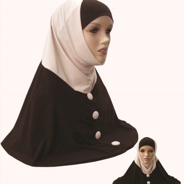 Fancy Buttons one piece Hijab Head wear cover scarf Islamic dress High Quality