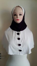 Fancy Buttons one piece Hijab Head wear cover scarf Islamic dress High Quality - Image 2