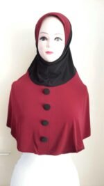 Fancy Buttons one piece Hijab Head wear cover scarf Islamic dress High Quality - Image 16
