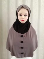 Fancy Buttons one piece Hijab Head wear cover scarf Islamic dress High Quality - Image 23