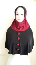 Fancy Buttons one piece Hijab Head wear cover scarf Islamic dress High Quality - Image 4