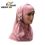 Fancy 3 rings Two pieces Hijab Head wear cover scarf Islamic dress High Quality - Image 2