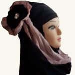 Fancy Two pieces Flower Hijab Head wear cover scarf Islamic dress High Quality