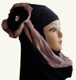 Fancy Two pieces Flower Hijab Head wear cover scarf Islamic dress High Quality