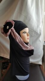 Fancy Two pieces Flower Hijab Head wear cover scarf Islamic dress High Quality - Image 12