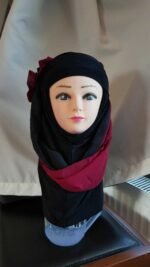 Fancy Two pieces Flower Hijab Head wear cover scarf Islamic dress High Quality - Image 3