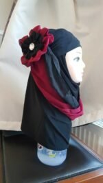 Fancy Two pieces Flower Hijab Head wear cover scarf Islamic dress High Quality - Image 7