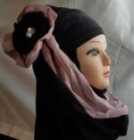 Fancy Two pieces Flower Hijab Head wear cover scarf Islamic dress High Quality - Image 9