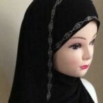 Fancy Kuwaiti Beaded one piece Hijab with shawl Head wear cover scarf Islamic dress High Quality