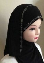 Fancy Kuwaiti Beaded one piece Hijab with shawl Head wear cover scarf Islamic dress High Quality