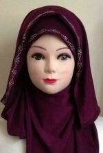 Fancy Kuwaiti Beaded one piece Hijab with shawl Head wear cover scarf Islamic dress High Quality - Image 6