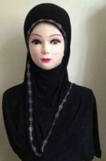 Fancy Kuwaiti Beaded one piece Hijab with shawl Head wear cover scarf Islamic dress High Quality - Image 2