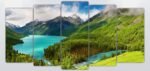 5 pcs very beautiful wood frame size 100 x 50cm Lake between Green mountain no holes no drilling RRP 50 pound - Image 2