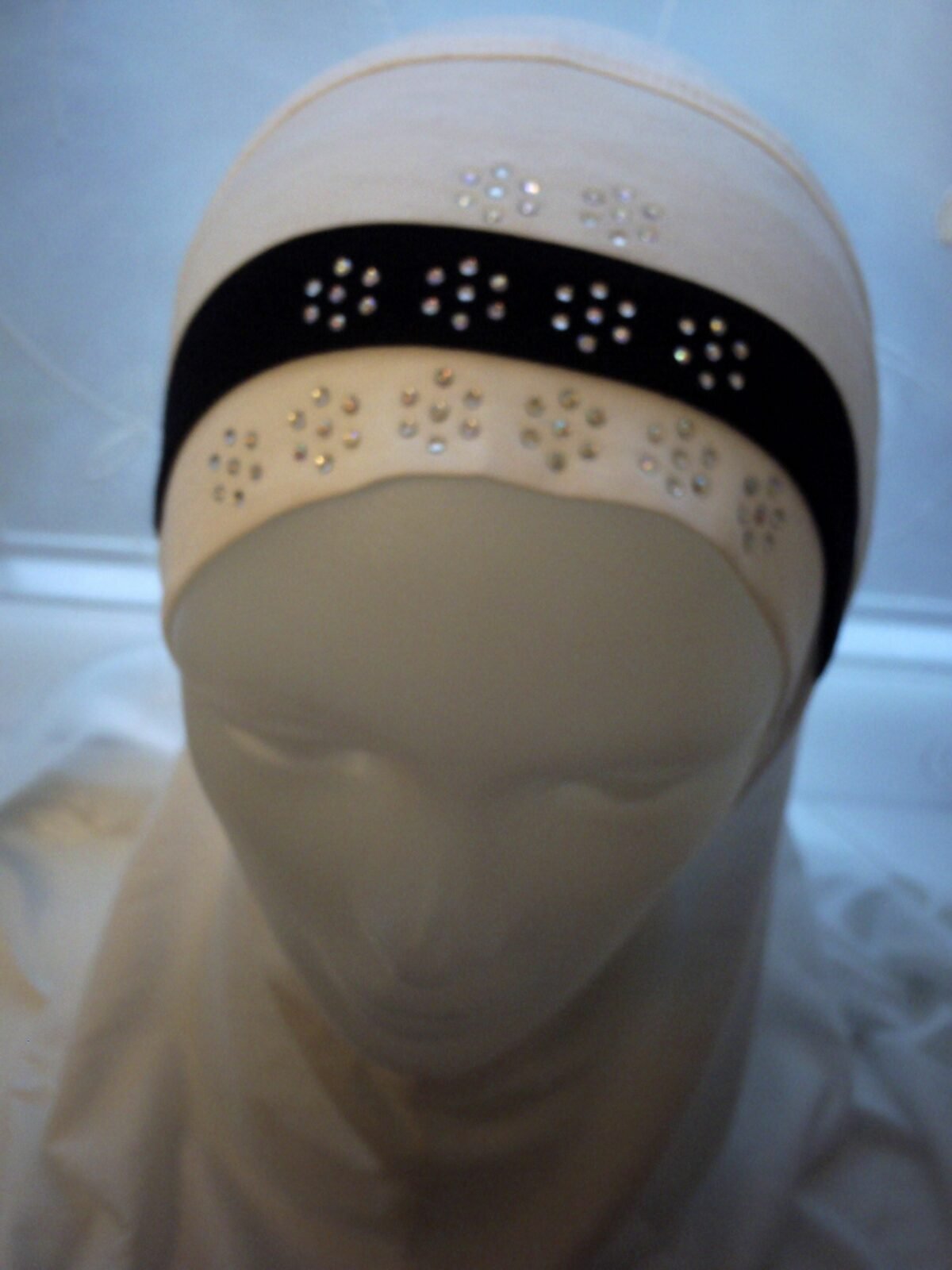 Fancy 1 piece Beautiful Quality children Medium Hijab with 3 layers and beads Head cover scarf - Image 6