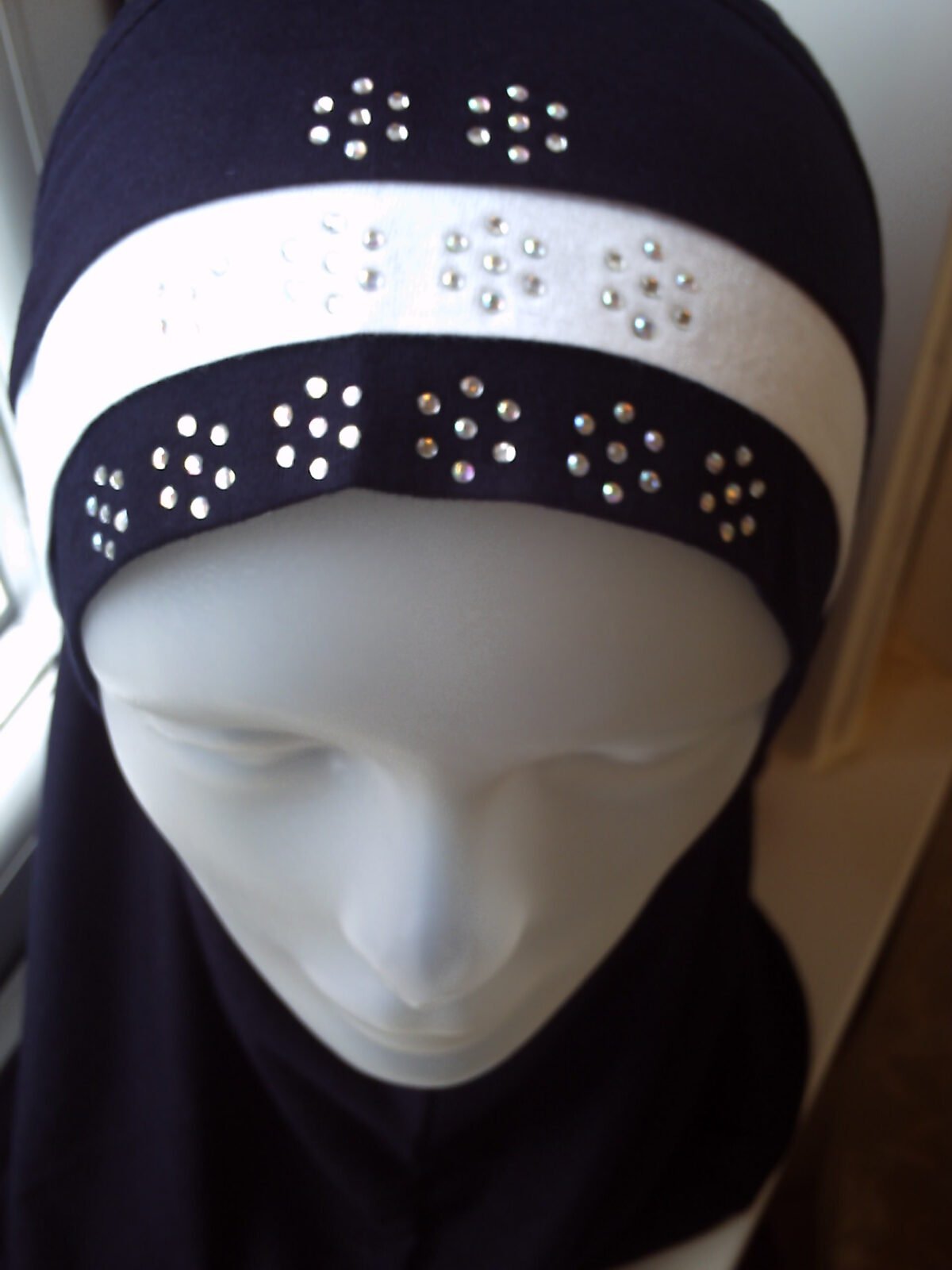 Fancy 1 piece Beautiful Quality children Medium Hijab with 3 layers and beads Head cover scarf - Image 9