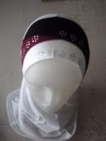 Fancy 1 piece Beautiful Quality Children Large Hijab with 3 layers and beads Head cover scarf - Image 3