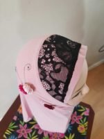 Fancy 1 piece Beautiful Quality Children kids Medium Hijab with flowers and beads Head cover scarf - Image 5