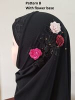 Fancy 1 piece Beautiful Quality Children kids Medium Hijab with flowers and beads Head cover scarf - Image 9