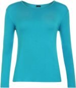 2x Tops Quality Body stretchy Top Long Sleeves Plain casual T-shirt high neck - Image 14