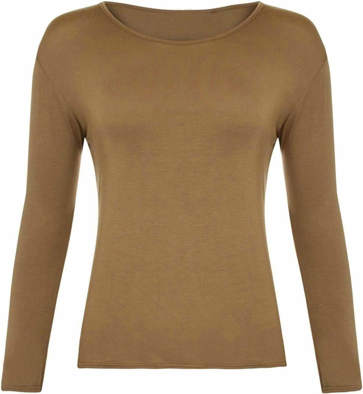 2x Tops Quality Body stretchy Top Long Sleeves Plain casual T-shirt high neck - Image 19