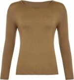 2x Tops Quality Body stretchy Top Long Sleeves Plain casual T-shirt high neck - Image 19