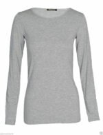 2x Tops Quality Body stretchy Top Long Sleeves Plain casual T-shirt high neck - Image 9