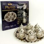 Turkish 6 People coffee set with tray silver Colour gift