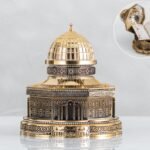 Dome of the rock large with full Quran Al Aqsa Palestine Décor Silver Gold Ornament